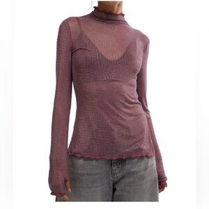 NWT Free People Dance All Night Crystal Top Misty Mauve Size Small